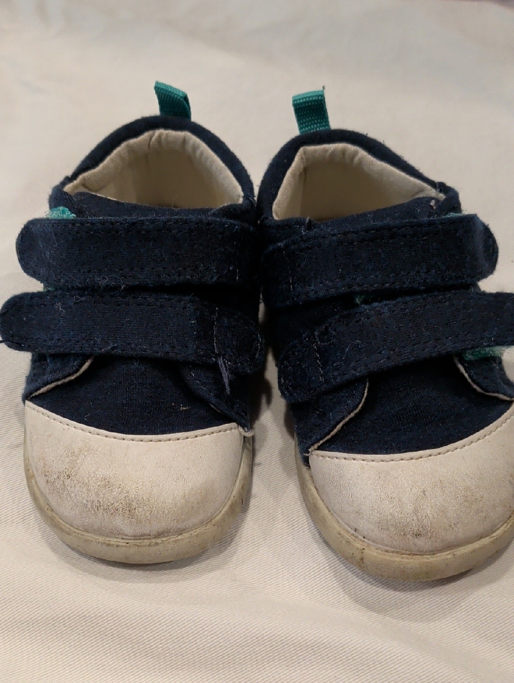 Ten Little Navy Blue Velcro Sneakers